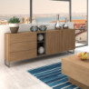 Madia 1055 rovere miele con 3 cassetti 2 ante e nicchie a giorno colore tortora