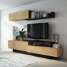 Parete attrezzata 8068 con 3 ante a ribalta e ripiano colore antracite e rovere