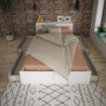 Letto contenitore 1566 alla francese con 4 cassettoni e comodini estraibili colore bianco e cemento