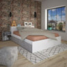 Letto contenitore 1566 alla francese con 4 cassettoni e comodini estraibili colore bianco e cemento