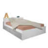 Letto contenitore 1566 alla francese con 4 cassettoni e comodini estraibili colore bianco e cemento