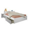 Letto contenitore 1566 alla francese con 4 cassettoni e comodini estraibili colore bianco e cemento