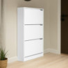 Scarpiera Manolo 3 scomparti colore bianco 63x24x115 H cm.