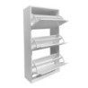 Scarpiera Manolo 3 scomparti colore bianco 63x24x115 H cm.