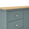 Credenza Misti 2 ante e 3 cassetti in legno massiccio verde khaki e rovere
