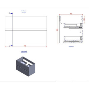 Zoom Mobile bagno sospeso Sevilla con 2 cassetti 80x44.6x52 cm colore rovere quercia