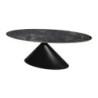 Tavolo ovale fisso Punto con piano effetto marmo nero 200x100xH76 cm.