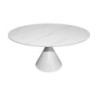 Tavolo fisso Punto con piano effetto marmo bianco D150xH76 cm.
