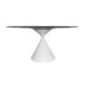 Tavolo fisso Punto con piano effetto marmo bianco D150xH76 cm.