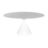 Tavolo fisso Punto con piano effetto marmo bianco D150xH76 cm.