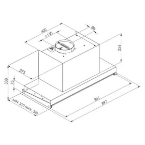 Zoom Cappa Samet Kripto90ND incasso sistema no drop inox classe C