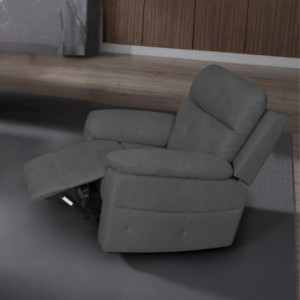 Zoom Poltrona Kayde recliner elettrico in tessuto Mia 103-27 grigio scuro