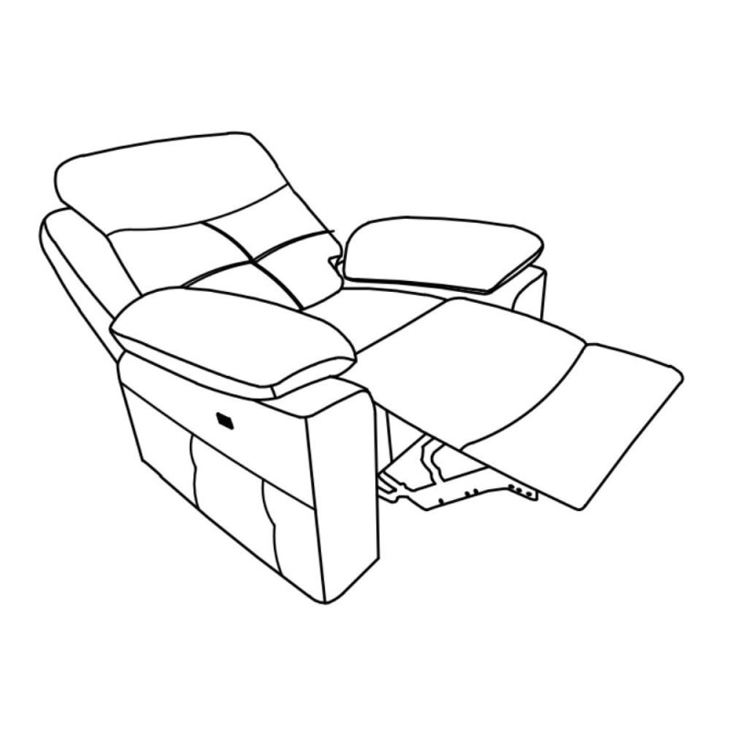 Poltrona Kayde recliner elettrico in tessuto Mia 103-27 grigio scuro