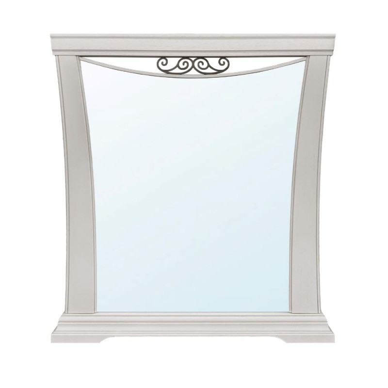 Specchiera Athena in legno con cornice curva colore avorio