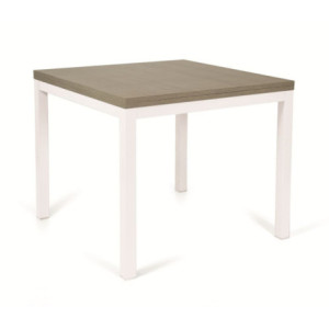 Tavolo allungabile Monster 90x90 colore bianco e piano larice grigio