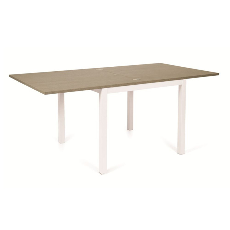 Tavolo allungabile Monster 90x90 colore bianco e piano larice grigio