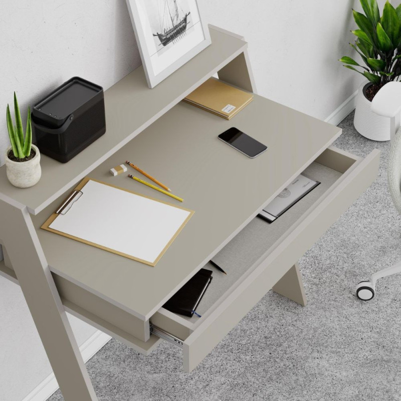 Scrivania da parete cashmere con cassetto Cowork 94 cm.