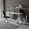 Scrivania Papillon con ripiani sulle gambe colore bianco
