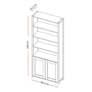 Zoom Libreria Miraflor con 2 ante e 4 vani a giorno colore bianco