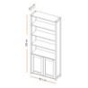 Libreria Miraflor con 2 ante e 4 vani a giorno colore bianco