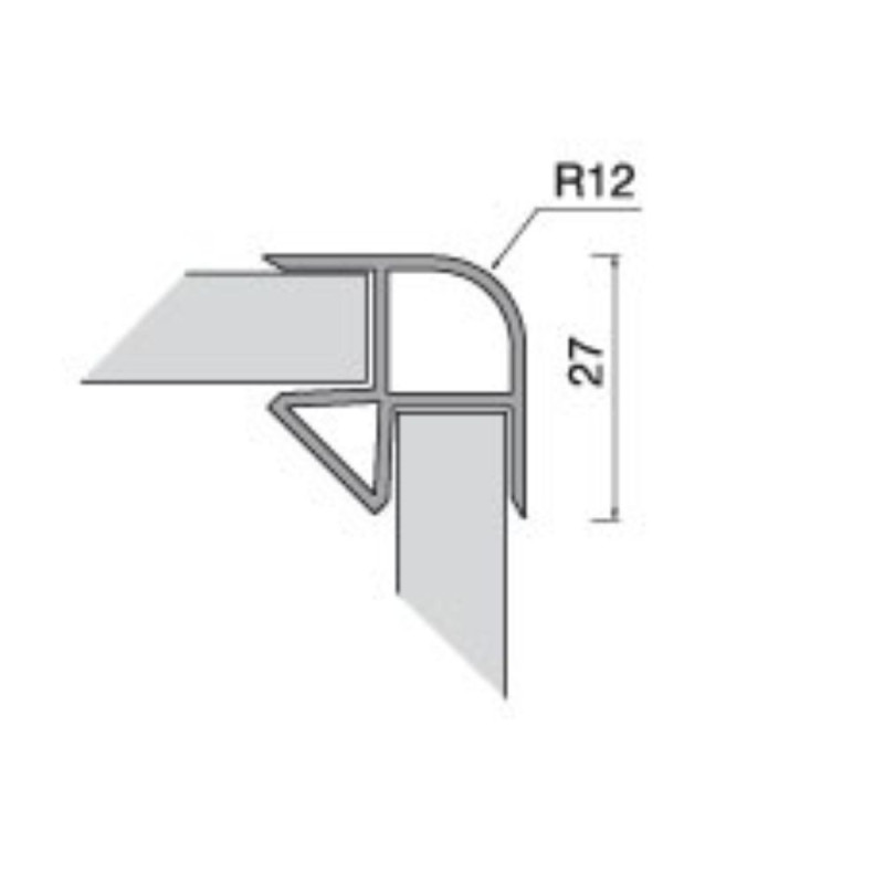 Angolare per zoccolo 90° R12 in bianco H 12 cm.