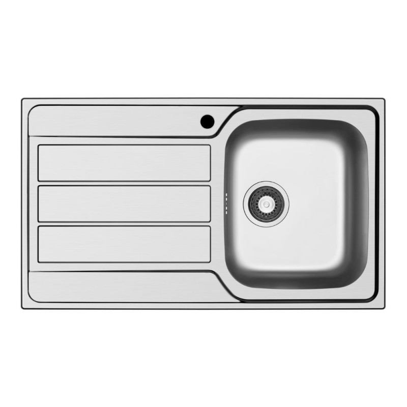 Lavello da incasso Tirreno861 con 1 vasca destra con gocciolatoio sinistro inox
