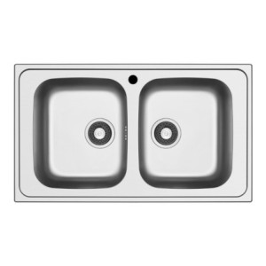 Lavello da incasso Tirreno862 2 vasche 86x50 inox