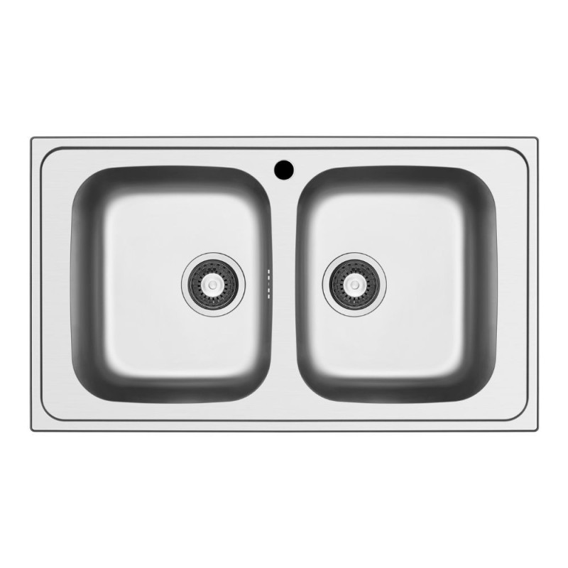 Lavello da incasso Tirreno862 2 vasche 86x50 inox