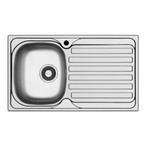 Lavello da incasso Adriatico861 monostampo con 1 vasca sinistra e gocciolatoio destro inox