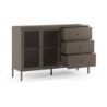 Credenza Fayna19352 in metallo con 2 ante e 3 cassetti colore mocha