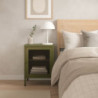 Comodino Fayna19363 in metallo con 1 anta colore verde