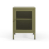 Comodino Fayna19363 in metallo con 1 anta colore verde