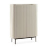 Mobile multiuso Willa18929 con 2 ante effetto cannettato colore crema
