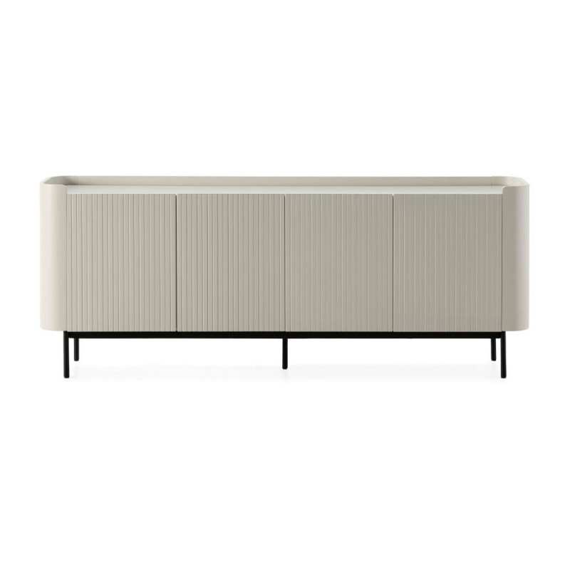 Credenza Willa18924 con 4 ante effetto cannettato colore crema