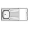 Lavello monoblocco reversibile Indiano120 1 vasca con foro per piano cottura da 30 cm. inox