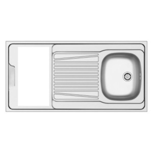 Zoom Lavello monoblocco reversibile Indiano120 1 vasca con foro per piano cottura da 30 cm. inox
