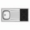 Lavello monoblocco reversibile Indiano120 1 vasca con foro per piano cottura da 30 cm. inox