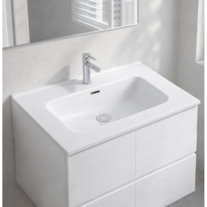Lavabo consolle da appoggio LAV9060S in ceramica 1 vasca 61x46.5 cm. bianco lucido
