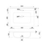 Lavabo consolle da appoggio LAV9060S in ceramica 1 vasca 61x46.5 cm. bianco lucido
