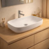 Lavabo da appoggio LAV43560 in ceramica 60x38x14 cm bianco lucido
