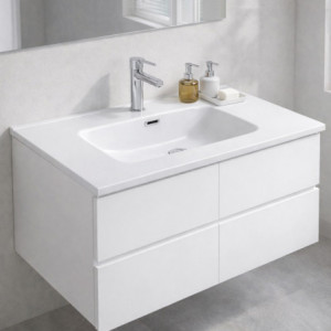 Zoom Lavabo consolle da appoggio LAV9080S in ceramica 1 vasca 81x46.5 cm. bianco lucido