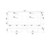 Lavabo consolle da appoggio LAV9120DS in ceramica 2 vasche 121x46.5 cm. bianco lucido