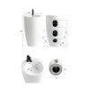 Lavabo freestanding LAV203 in ceramica D 50x86 cm. bianco lucido