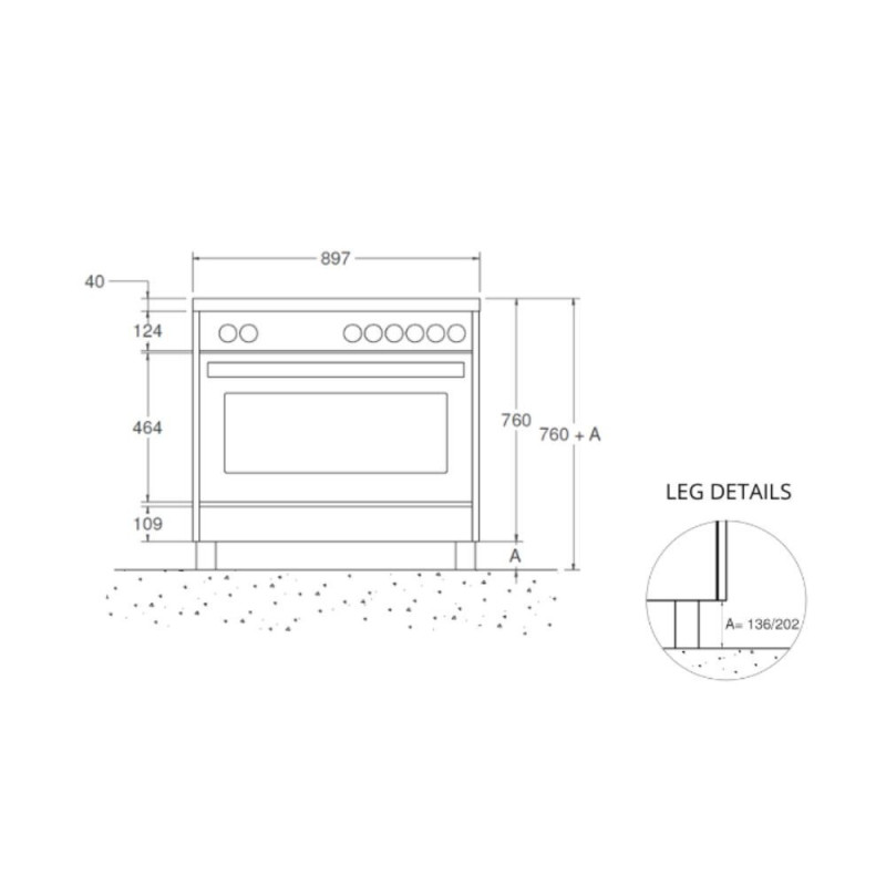 Cucina Bertazzoni AMN964IEXE 90x60 con piano a induzione e forno elettrico multifunzionale inox classe A