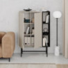 Mobile multiuso Mona con due ante cashmere e tre nicchie a giorno nere