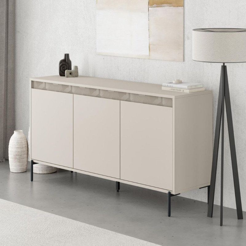 Madia Mott 150 cm. con 3 ante cashmere e dettaglio decorativo