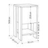 Comodino Ema hitit noce con anta ribalta 30x30x55h
