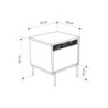 Comodino Mott con cassetto tortora e dark coffee con dettaglio decorativo