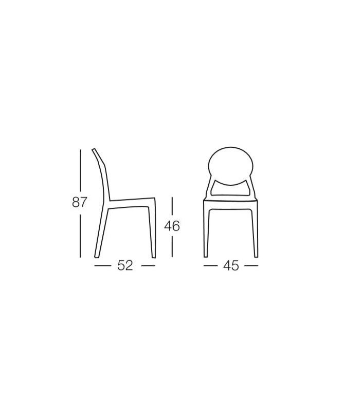 Sedia Igloo Chair Set 2 ignifuga policarbonato Made in Italy SCAB DESIGN