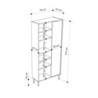 Libreria Frem con anta e 6 nicchie a giorno colore cashmere